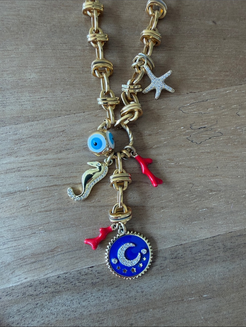 Elizabeth Cole Crescent Coastal Charm Necklace